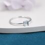 Genuine Aquamarine Stone Ring In Sterling Silver, thumbnail 1 of 11