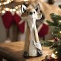 Handmade Large Ceramic Fox Sculpture Ornament Keepsake, thumbnail 1 of 6