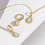 June Birthstone Moonstone Gold Plated Huggie Hoop Earrings, thumbnail 3 of 12