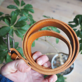 Tan Leather Belt With Engraved Stag Beetle, 6 of 7