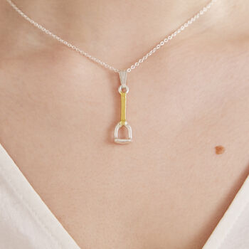 Stirrup Pendant In 18 Ct Gold On Sterling Silver, 2 of 2