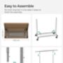 Clothes Rack On Wheels Extendable Hanging Rail, thumbnail 10 of 12