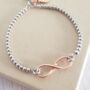 Silver And Rose Gold Infinity Slider Bracelet –Maid Of Honour Thank You, thumbnail 4 of 6
