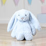 Personalised Pale Blue Bashful Bunny Soft Toy, thumbnail 3 of 8