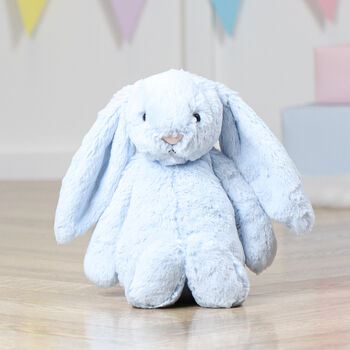 Personalised Pale Blue Bashful Bunny Soft Toy, 3 of 8