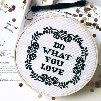 Xl 'Do What You Love' Modern Cross Stitch Kit, 3 of 5