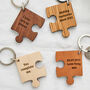 Personalised Wooden Gift Missing Piece Jigsaw Keyring, thumbnail 3 of 6