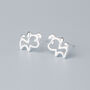 Sterling Silver Dog Stud Earrings, thumbnail 3 of 5