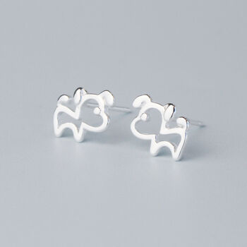 Sterling Silver Dog Stud Earrings, 3 of 5