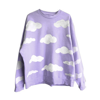Handpainted Lilac Sunset And Cloud Sweatshirt, 4 of 4
