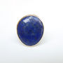 Lapis Lazuli Gemstone Ring Set In 9ct Gold And Silver, thumbnail 3 of 5