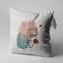 Pillow Cover With Bronze And Blue Abstract Face Statue, thumbnail 3 of 7