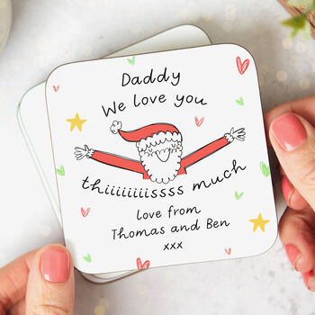 Personalised Christmas Mug 'Daddy Love You This Much', 5 of 5