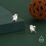 Sterling Silver Robin 16g Flat Back Stud Earrings, thumbnail 5 of 10