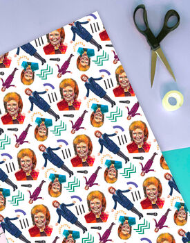 Cilla Inspired Wrapping Paper, Retro Camp 80s Gift Wrap, 2 of 12