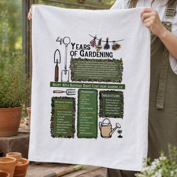 Personalised 40th Birthday Gift Garden Towel, 3 of 6