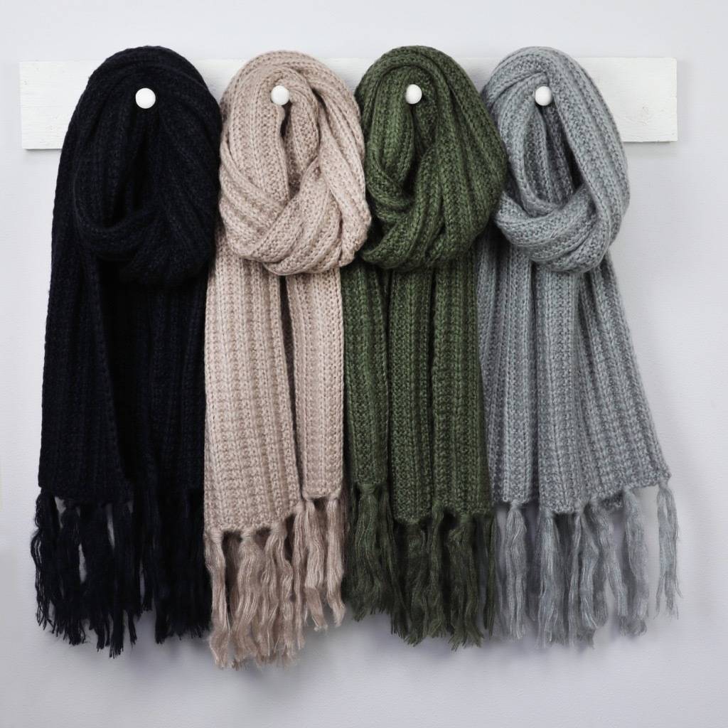 Knitted Scarf With Tassels By Lisa Angel