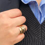 Curly Interwoven Rose/Gold Plated Silver Ring, thumbnail 3 of 6