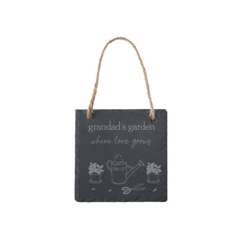 'Grandad's Garden, Where Love Grows' Square Slate Sign | Home Decor, 2 of 2