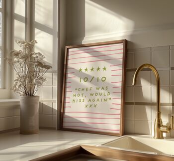 10/10 Chef Was Hot Wall Art Print Kitchen Poster, 2 of 5
