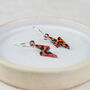 Sterling Silver And Acrylic Animal Print Charm Hoops, thumbnail 4 of 7