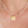 Gold Plated Pendant Mother Of Pearl Beaded Necklace, thumbnail 5 of 11