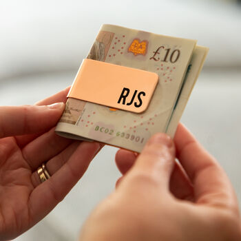 Personalised Monogram Money Clip Silver Or Rose Gold, 2 of 8