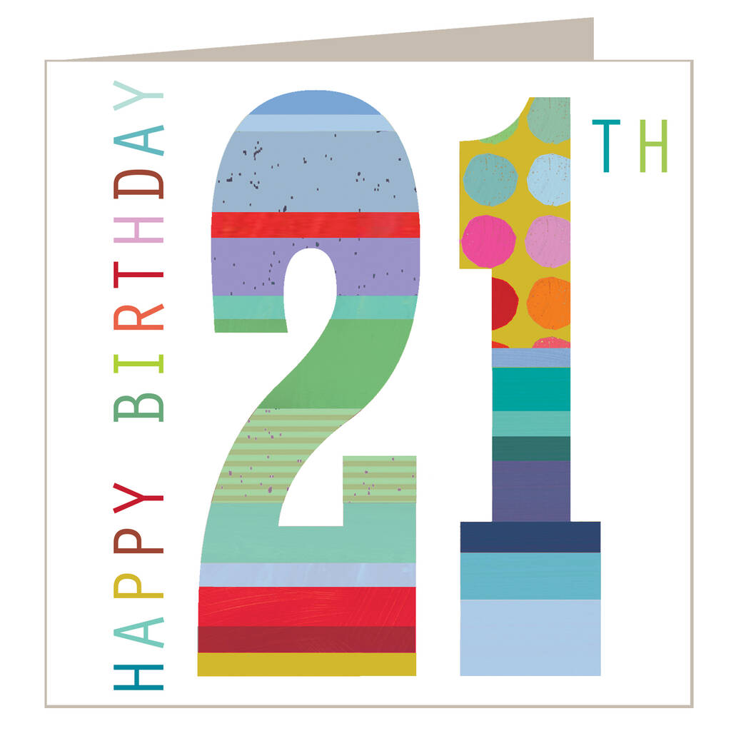 Glittery Number Twenty One Card By Kali Stileman Publishing ...