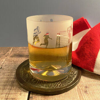 Football Etched Glass Tumber, 2 of 4