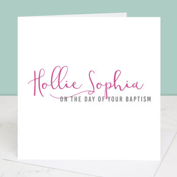 Personalised Christening Or Baptism Calligraphy Card, 2 of 6