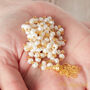 White Pearl Gold And Silver Tassel Charm Necklace, thumbnail 10 of 11