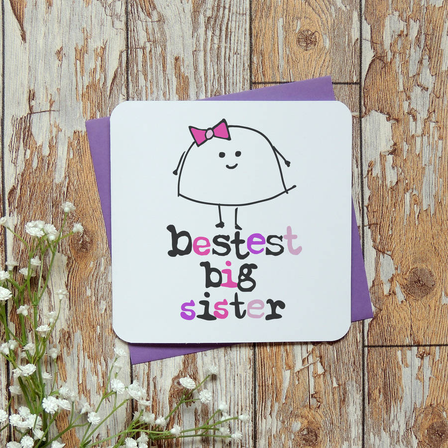 'bestest little/big sister' birthday greeting card by ...