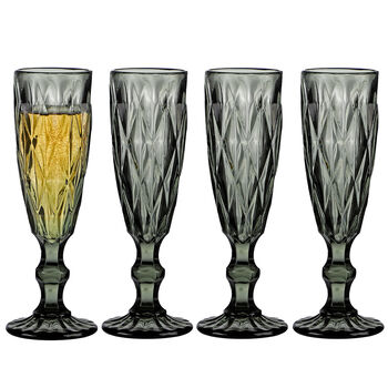 Set Of Four Jewel Tones Coloured Champagne Flutes, 2 of 7