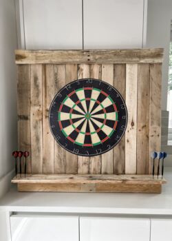 Handmade Wooden Dartboard Surround With Shelf, 2 of 3
