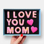 I Love You Mom Mother's Day Letterbox Message Iced Cookies, thumbnail 1 of 11