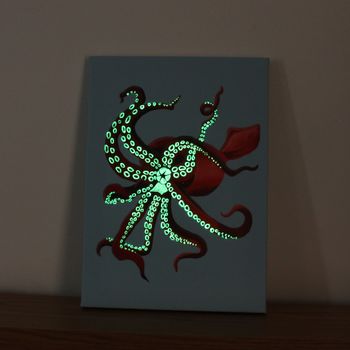Squid Glow In The Dark Canvas, 3 of 6
