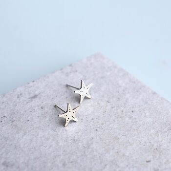Sterling Silver Star Fish Stud Earrings, 4 of 6