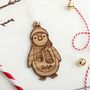 Personalised Penguin Wooden Christmas Decoration, thumbnail 1 of 2