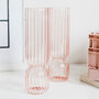 Hanne Pink Clear Tall Ribbed Flower Vase, thumbnail 1 of 2