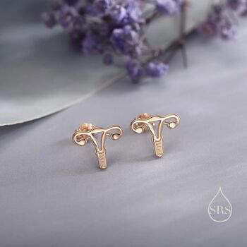 Sterling Silver Female Anatomy Stud Earrings, 2 of 12