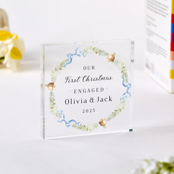 Our First Christmas Engaged Acrylic Block, 4 of 4