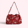 Large Weekend Duffle Bag | Red Block Print Floral, thumbnail 1 of 7