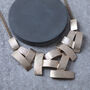 Gold Colour Layered Texture Rectangle Necklace, thumbnail 3 of 4