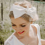 Silk Bow Birdcage Veil Bridal Headband, thumbnail 6 of 11