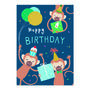 Monkey Birthday Card, thumbnail 2 of 3