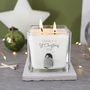 Baby Penguin First Christmas Scented Square Candle, thumbnail 3 of 6