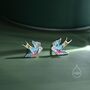 Tatoo Inspired Swallow Bird Stud Earrings, thumbnail 1 of 10