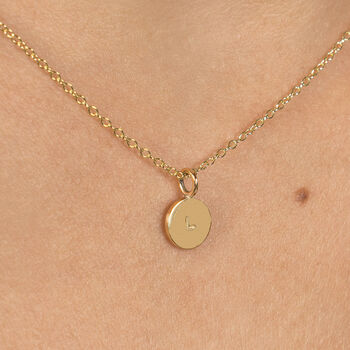 Solid 9ct Gold Personalised Disc Necklace, 2 of 5