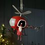 Santa On A Helicopter Hanging Christmas Decoration, thumbnail 1 of 3