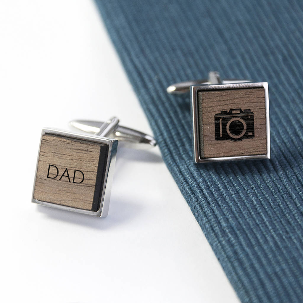 Image of Personalised Iconic Pursuits Walnut Cufflinks